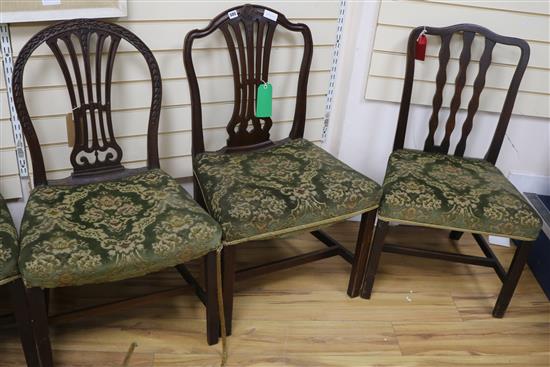 A set of four Hepplewhite style chairs and a pair of other chairs